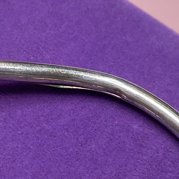 💛 Vintage 925 Heart Bypass Bangle Bracelet - Picture 3 of 6